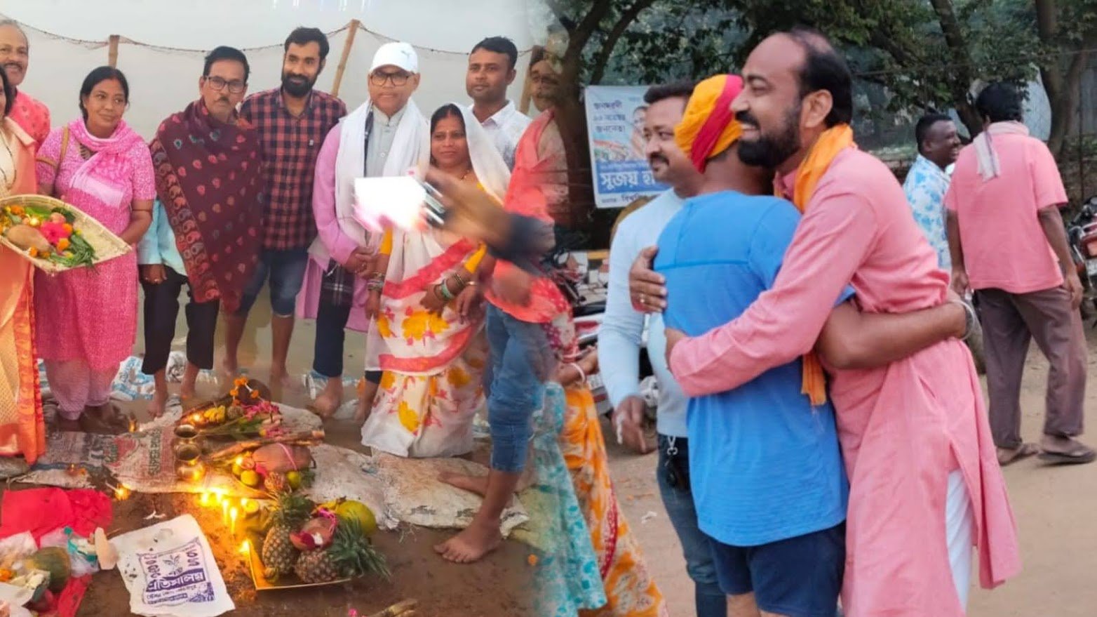 Medinipur election : ভোটের মাঝে ছট, কাক ভোরে দুই বিরোধী দুজনেই নদীর পাড়ে